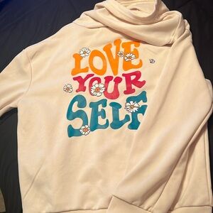 Tan, Orange, Blue, and Red Graphic Hoodie for Girls 11-12